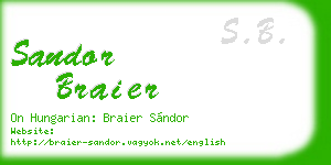 sandor braier business card