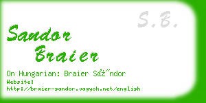 sandor braier business card